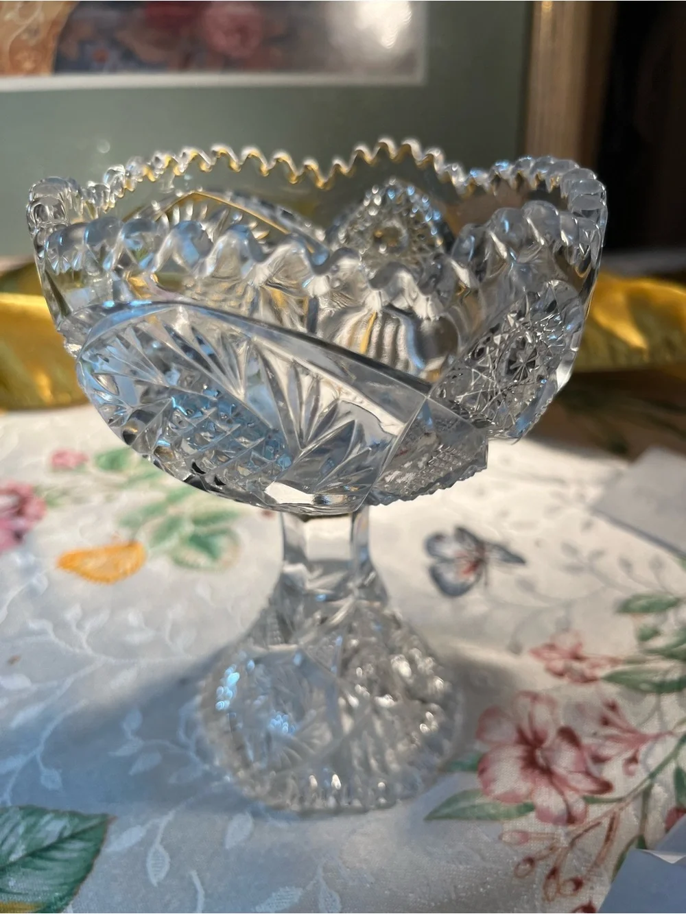 Crystal Compote Pedestal Bowl - Clear